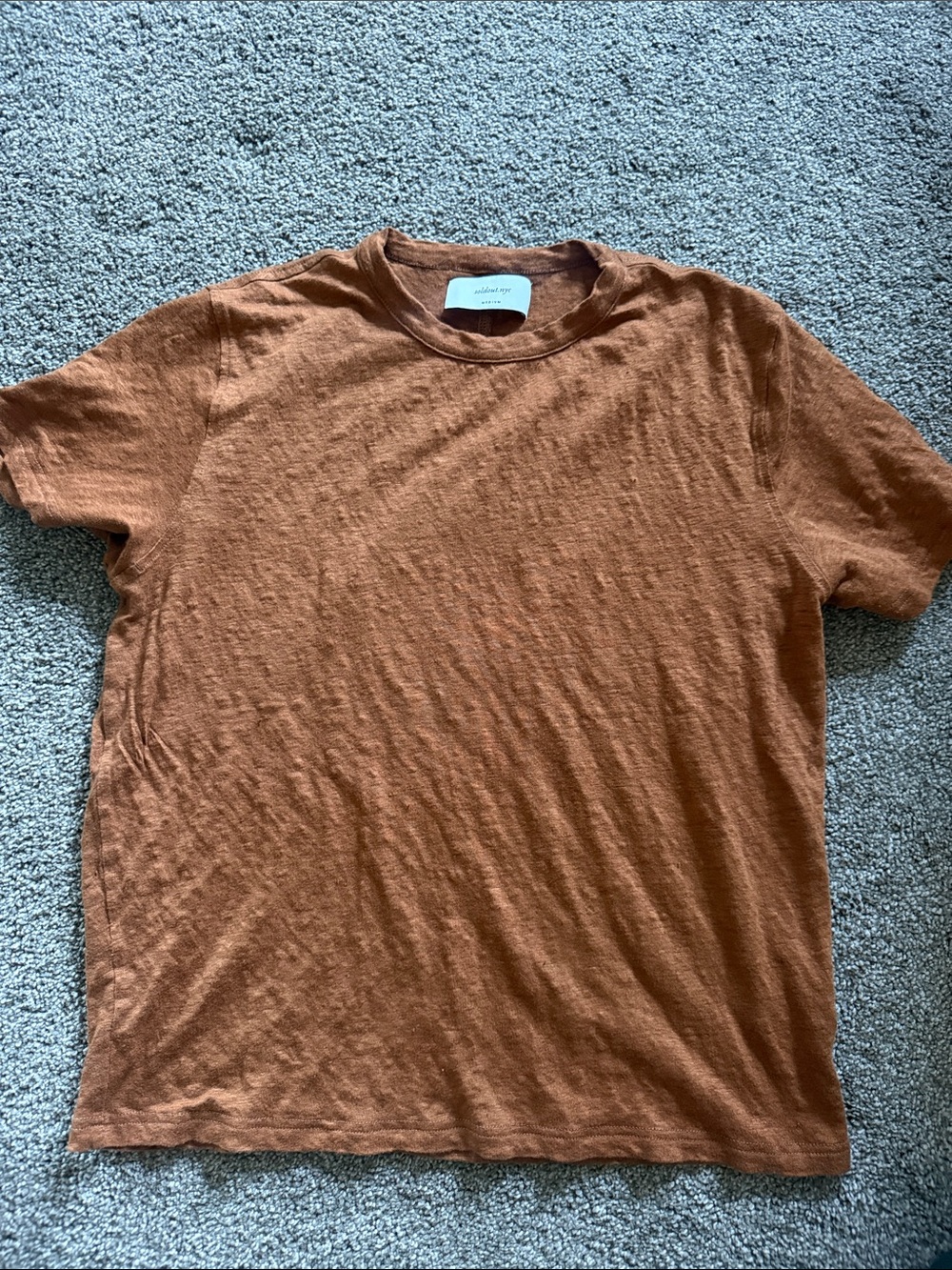 Short Sleeve linen tee in rust